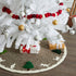 Handmade Felted Grey Christmas Tree Skirt - 36", Cream Cats and Green Trees T1CAT36 - ARCADIA HOME